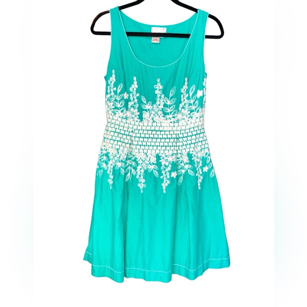 Vintage M.S.S.P. Teal Fit and Flare Midi Dress